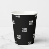 ロゴまたは任意の画像 | 対角線ストライプ線 紙コップ (左)