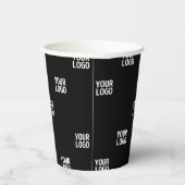 ロゴまたは任意の画像 | 対角線ストライプ線 紙コップ (右)