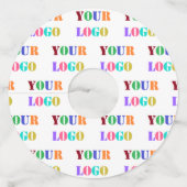 ロゴまたは写真とQRコードワイングラスラベルテンプレート ワイングラスタグ (正面)