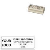 ロゴまたは写真 住所 ゴム印 テンプレート (押印)