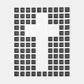 ロゴまたは画像のエフスを含むクロスパターンの作成 フリースブランケット (正面)