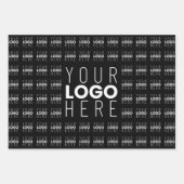 ロゴまたは画像のタイリングパターン 大きな中央ロゴ ラッピングペーパーシート (正面2)