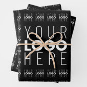 ロゴまたは画像のタイリングパターン 大きな中央ロゴ ラッピングペーパーシート (インサイチュ)