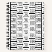 ロゴまたは画像のリピートパターン ノートブック (正面)