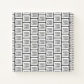 ロゴまたは画像のリピートパターン ノートブック (裏面)