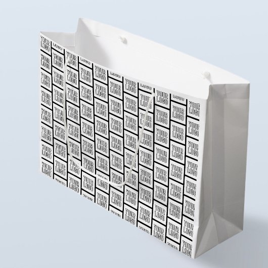 ロゴまたは画像のリピートパターン ラージペーパーバッグ