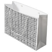 ロゴまたは画像のリピートパターン ラージペーパーバッグ (正面アングル)