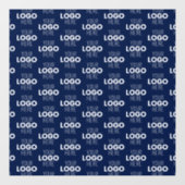 ロゴまたは画像の繰り返しパターン | ネイビーブルー ウィンドウサイン (シート)
