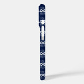 ロゴまたは画像の繰り返しパターン | ネイビーブルー Case-Mate iPhoneケース (裏面 / 左)