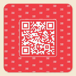 ロゴまたは画像をタイル表示したカスタマイズ可能なQRコード スクエアシール
