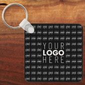 ロゴまたは画像タイル模様の大きな中央のロゴ キーホルダー (正面)