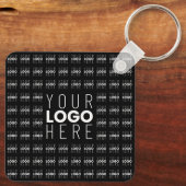 ロゴまたは画像タイル模様の大きな中央のロゴ キーホルダー (裏面)