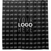 ロゴまたは画像タイル模様の大きな中央のロゴ シャワーカーテン (正面)