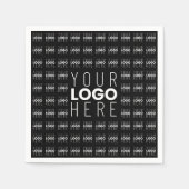 ロゴまたは画像タイル模様の大きな中央のロゴ スタンダードカクテルナプキン (正面)