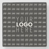 ロゴまたは画像タイル模様の大きな中央のロゴ ストーンコースター (正面)