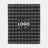 ロゴまたは画像タイル模様の大きな中央のロゴ フリースブランケット (正面)