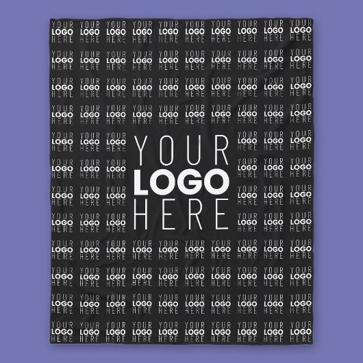 ロゴまたは画像タイル模様の大きな中央のロゴ フリースブランケット