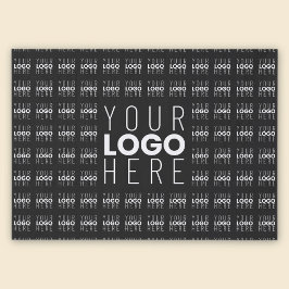 ロゴまたは画像タイル模様の大きな中央のロゴ 薄葉紙