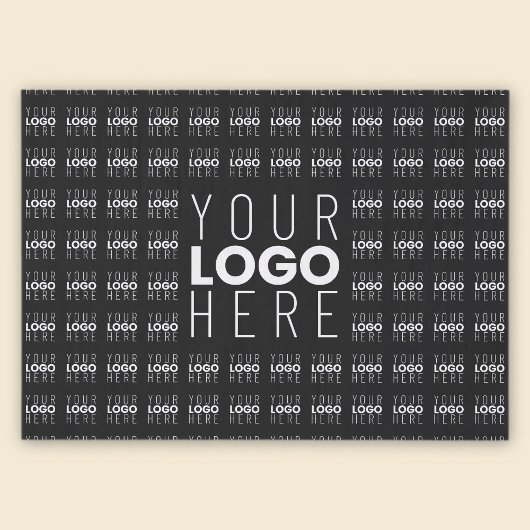 ロゴまたは画像タイル模様の大きな中央のロゴ 薄葉紙