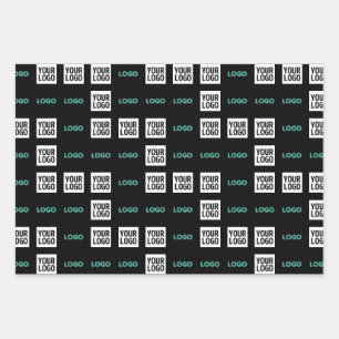 ロゴまたは画像 ジグザグパターン(2枚の画像) ラッピングペーパーシート