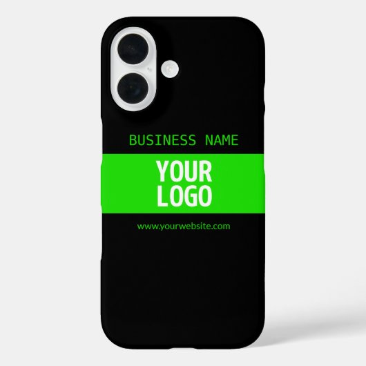 ロゴまたは画像 | 黒と鮮やかな緑 Case-Mate iPhoneケース (裏面)