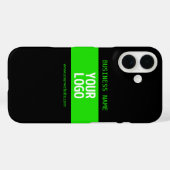ロゴまたは画像 | 黒と鮮やかな緑 Case-Mate iPhoneケース (裏面 (横))