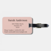 ロゴまたはQRコードかわいらしピンク幾何学模様 ラゲッジタグ (裏面横)