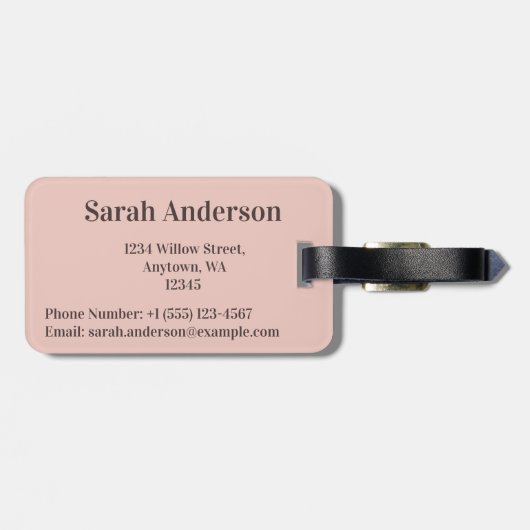 ロゴまたはQRコードかわいらしピンク幾何学模様 ラゲッジタグ (裏面横)