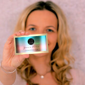 ロゴまつげメイクアップアーティストヘアバラ枠グラデーション 名刺