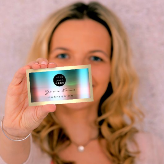 ロゴまつげメイクアップアーティストヘアバラ枠グラデーション 名刺