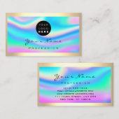 ロゴまつ毛メイクアップアーティストヘアドレッサーホログラフ 名刺 (正面/裏面)