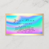 ロゴまつ毛メイクアップアーティストヘアドレッサーホログラフ 名刺 (裏面)