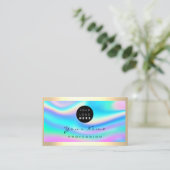 ロゴまつ毛メイクアップアーティストヘアドレッサーホログラフ 名刺 (スタンド正面)