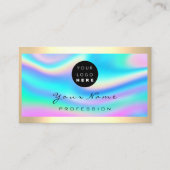 ロゴまつ毛メイクアップアーティストヘアドレッサーホログラフ 名刺 (正面)