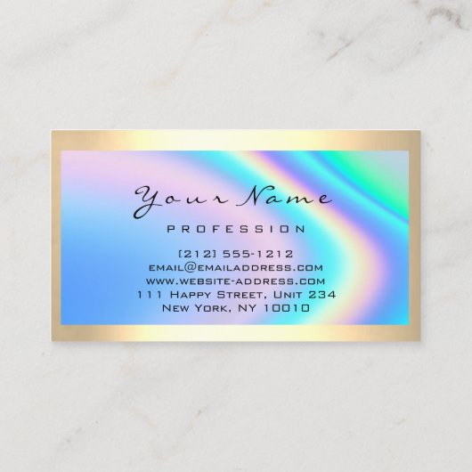 ロゴまつ毛メイクアップアーティストヘアホログラフモダングラフ 名刺 (裏面)