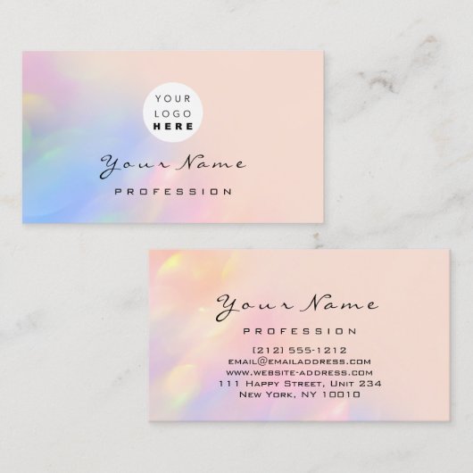 ロゴまつ毛メイクアップヘア爪、 ネイルホログラフバラ 名刺 (正面/裏面)