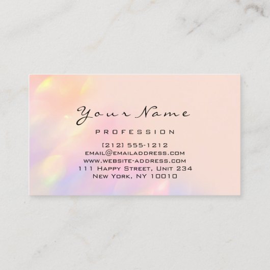 ロゴまつ毛メイクアップヘア爪、 ネイルホログラフバラ 名刺 (裏面)