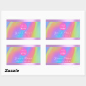 ロゴまつ毛メイクアップ髪の爪、 ネイルホログラフパープル 長方形シール (シート)