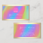 ロゴまつ毛メイクアップ髪の爪、 ネイルホログラフユニコーン 名刺 (正面/裏面)