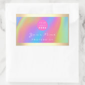 ロゴまつ毛メイクアップ髪の爪、 ネイルホログラフユニコーンB 長方形シール (バッグ)