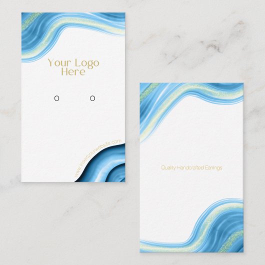 ロゴをここにイヤリング表示カード 名刺 (正面/裏面)