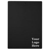 ロゴをここにビジネス黒いテンプレート クリップボード (裏面)