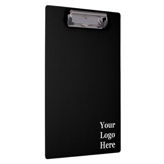 ロゴをここにビジネス黒いテンプレート クリップボード (右)