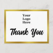 ロゴをここに掲載 - 黒 白 金 ビジネス ポストカード (正面)