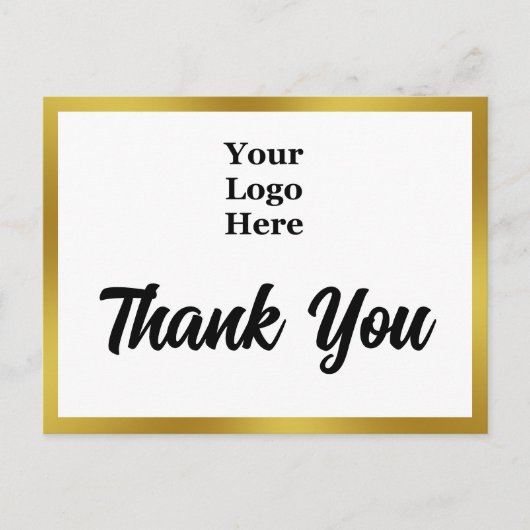 ロゴをここに掲載 - 黒 白 金 ビジネス ポストカード (正面)