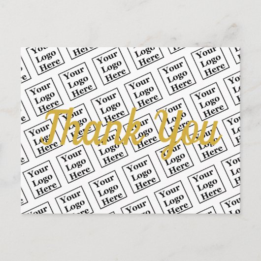 ロゴをここに貼るテンプレート お客様の感謝の意を表すカード ポストカード (正面)