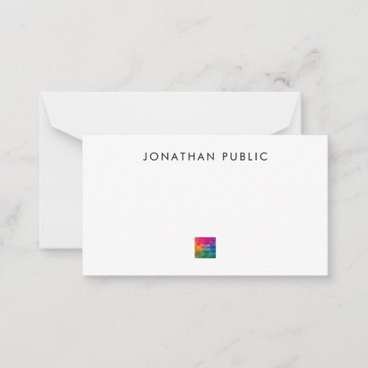 ロゴをここに追加するミニマルシンプルリストテンプレート ノートカード (正面)