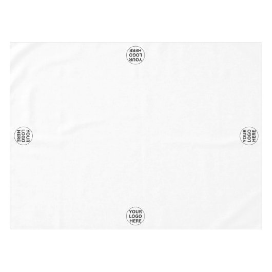 ロゴをここに追加するLプロモーションブランドのホワイト テーブルクロス (正面(横))