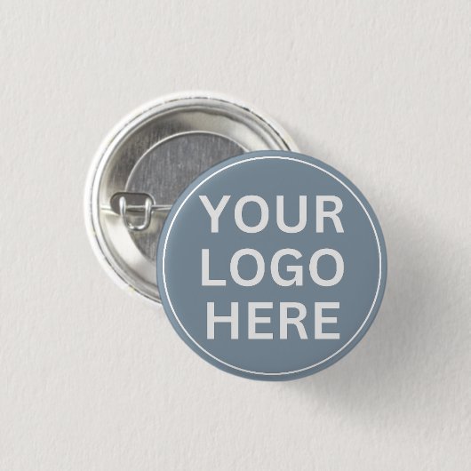 ロゴをここに追加するL Dusty Blueプロモモダンーション 缶バッジ (正面&裏面)