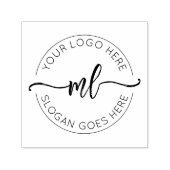 ロゴをここに配置 - モノグラムイニシャル - ビジネス用丸型スタンプ セルフインキングスタンプ (デザイン)